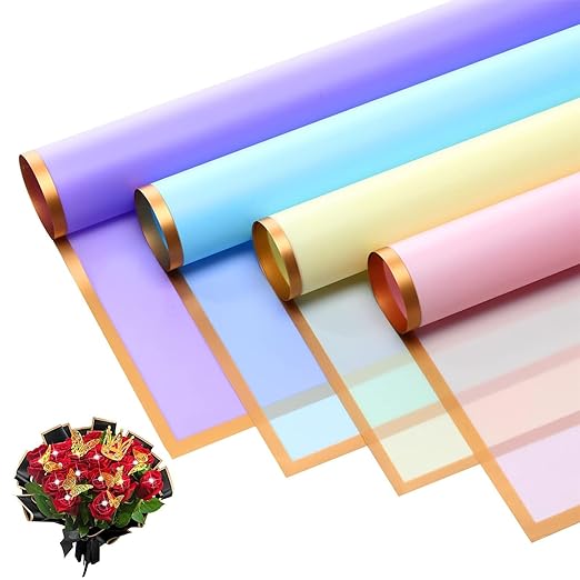 Woohome 152 PCS Flower Bouquet Wrapping Paper Floral Wrap Sheets Gift Packaging Paper with 3D Butterflies Diamond Pins Ribbons for Wedding Valentines Florist Supplies, Black