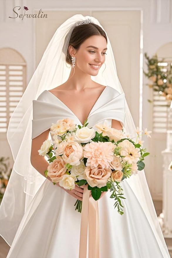 Serwalin Artificial Flowers Combo Box Set Champagne Fake Flowers for DIY Table Centerpieces for Thanksgivings Day Bridal Wedding Decorations Silk Floral Arrangements Party Baby Shower Decor