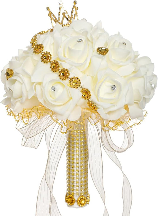 Ochine Bride & Bridesmaid Bouquets - Silk Hand Holding Flower Bouquet for Wedding & Valentine's Day Decor