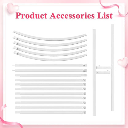 Wokceer Wedding Arch Backdrop Stand 7.2 FT White Metal Chiara Backdrop Stand for Wedding Ceremony Photo Booth Outdoor Indoor Birthday Party Garden Floral Balloon Arch Decoration