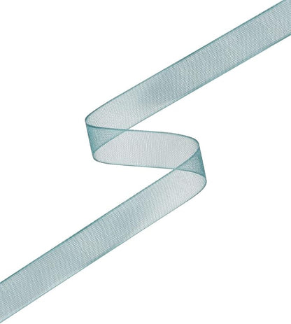 3/8 Inch Teal Shimmer Sheer Organza Ribbon Sheer Chiffon Ribbon 50 Yards-Roll Multiple Colors Available for Gift Wrapping Wedding Events Christmas Décor
