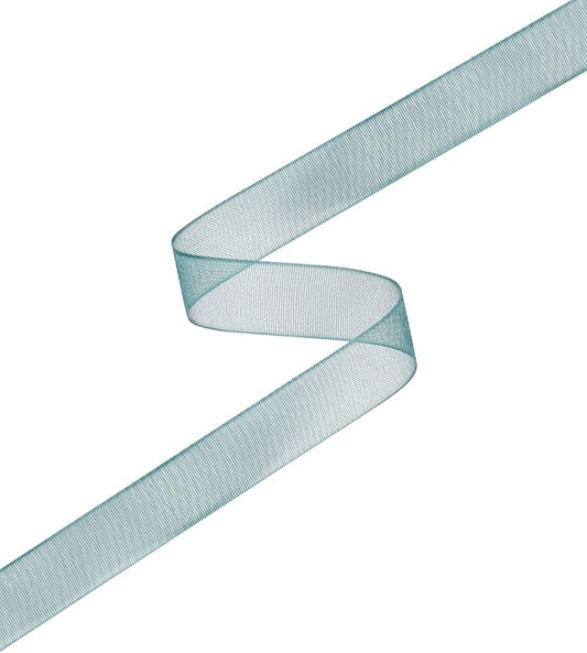 3/8 Inch Teal Shimmer Sheer Organza Ribbon Sheer Chiffon Ribbon 50 Yards-Roll Multiple Colors Available for Gift Wrapping Wedding Events Christmas Décor