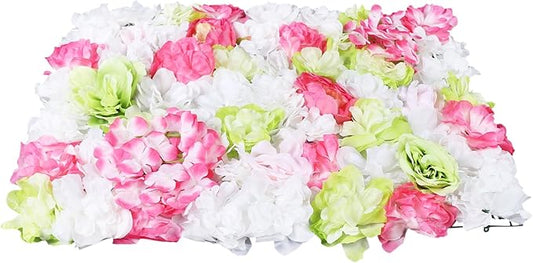 Artificial Flower Wall Panels, Silk Wedding Flower Wall Backdrop Panel, 3D Floral Panel Artificial Floral Wall Mat Flower Screen for Photo Party Wedding Wall Background Decor (6PCS Fruit-Green)