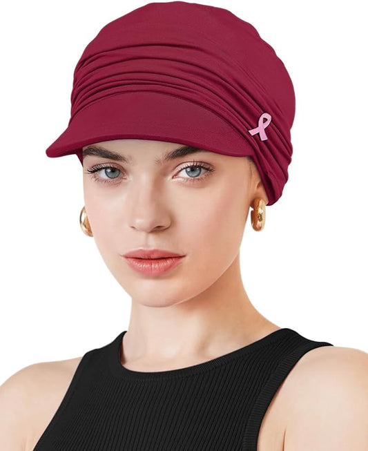 Chemo Headwear Viscose Newsboy Cap for Women Fall and Winter Hats