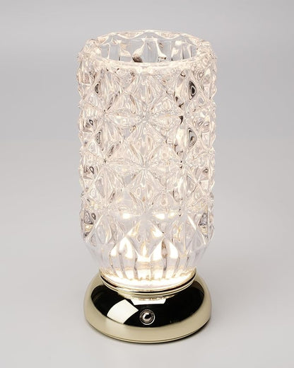Crystal Vase, Dimmable Cordless Table Lamp, Rechargeable Crystal Light for Home Decor, Bedroom, Livingroom