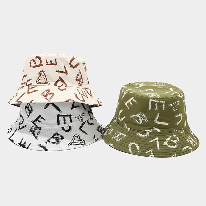 Quanhaigou Bucket Hat for Men Women,Packable Reversible Printed Sun Hats,Fisherman Outdoor Summer Travel Hiking Beach Caps