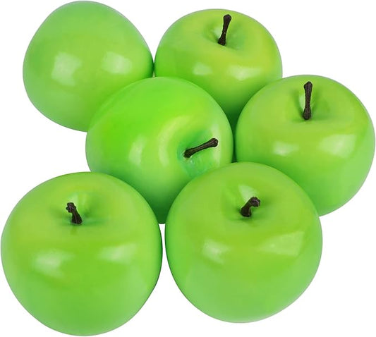 Fake Fruit Artificial Apples, Set of 6 Decorative Fruit Lifelike Faux Apples Realistic Fruits Apple Decorations for Kitchen, Realistic Fake Fruits Party Props Home Decor