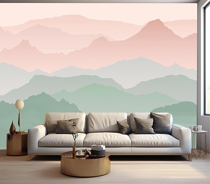 Eierme-Mountain Landscape Background Mural Wallpaper Peel and Stick 160" x 114"