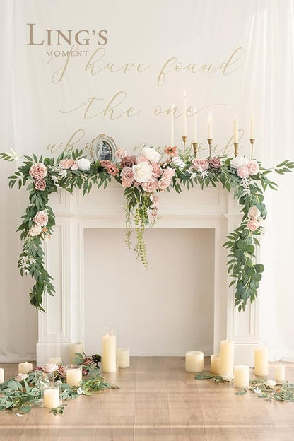 Ling's moment Dusty Rose Artificial Flowers 16pcs Faux Silk Roses with Stems Real Look, 3.5" Fake Vendela Roses Bulk for DIY Wedding Bouquets Centerpieces Party Baby Shower Home Decoration