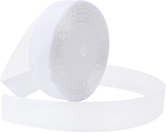 White Ribbon for Gift Wrapping 1 inch Sheer Organza Ribbon for Flower Bouquet Tulle Thin Chiffon Ribbons for Wedding Invitations Presents Decorations Crafts 50 Yards