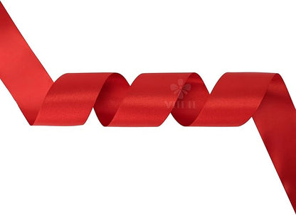 MEEDEE Red Satin Ribbon 2 Inch Red Ribbon Lux Double Faced Ribbons by 25 Yards Silk Satin Ribbons for Gift Wrapping, DIY Crafts, Weddings, Flower Bouquet, Holiday Decorating
