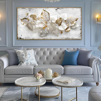 Wall Art Leaf Modern Botanical Artwork Canvas Painting for Living Room Bedroom Dining Room Home Office Decor 30"x60" with Framed