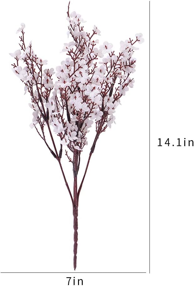 6PCS Artificial Baby Breath Flowers Fake Silk Real Touch DIY Floral Bouquets Decor Wedding Party Decoration Arrangements(White)