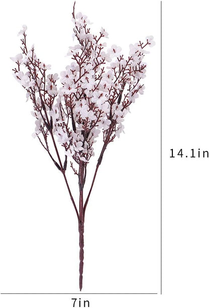 6PCS Artificial Baby Breath Flowers Fake Silk Real Touch DIY Floral Bouquets Decor Wedding Party Decoration Arrangements(White)