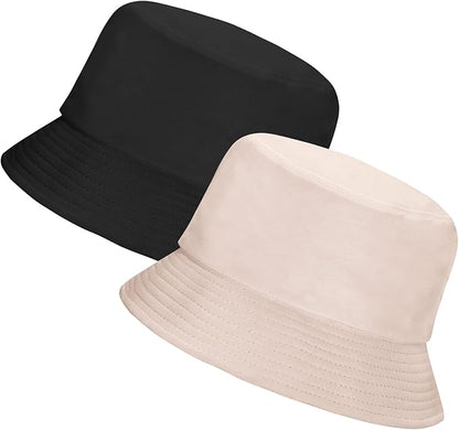 Rosoz 1 & 2 Pack Bucket Hat for Women Men Summer Travel Beach Sun Hat Outdoor Cap Unisex Bucket Hats