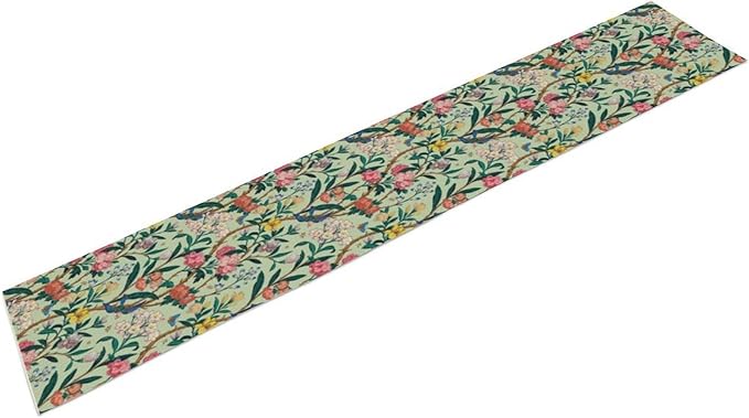 William Morris Floral Table Runner, Birds Butterflies and Bees Botanical Flower Original Design Print Table Runner for Home Party Dining Room Kitchen Decor 13x60 Inch