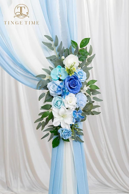 TINGE TIME Artificial Arch Flowers Kit Pack of 5, Wedding Decorations for Reception with Hanging Flowers, Wedding Arch Silk Floral Arrangements Ceremony Backdrop French Country Outdoor Party Decor