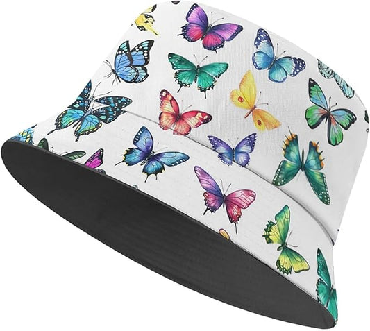 Bucket Hat for Women Men Unisex Sun Cap Packable Outdoor Fisherman Hat Headwear,Reversible Double-Side-Wear