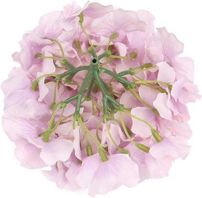 Flojery Silk Hydrangea Heads Artificial Flowers Heads with Stems for Home Wedding Decor,Pack of 10 (Violet)