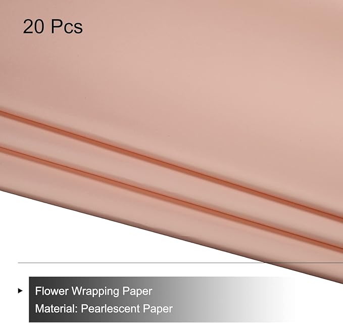 MECCANIXITY 20 Pcs Flower Wrapping Paper 22.8x22.8 Inch Waterproof Florists Wrapping Paper for Florist Bouquet Supplies, DIY Crafts, Gift/Gift Box Packaging Light Red
