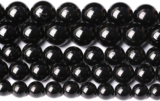 8MM 45PCS Natural Black Tourmaline Gemstone A Grade Beads for Jewelry Making DIY Bracelet Crystal 1 Strand