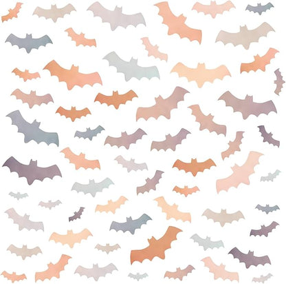 Halloween Wall Stickers 51pcs Colorful Bats Wall Decor, Halloween Decorations,Bat Stickers Removable Suitable for Bedrooms, Living Rooms, Party Scenes, Kindergartens