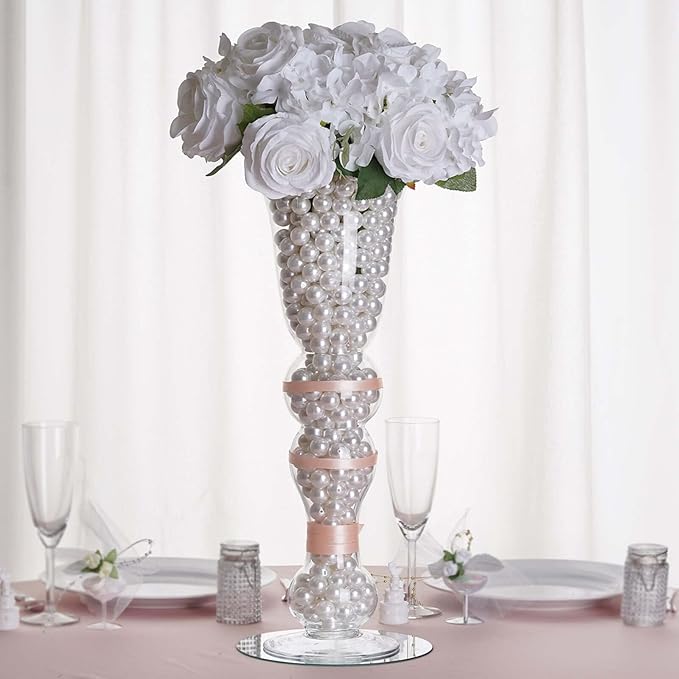 Efavormart 4 Pack | 20'' Pilsner Curved Trumpet Glass Vase
