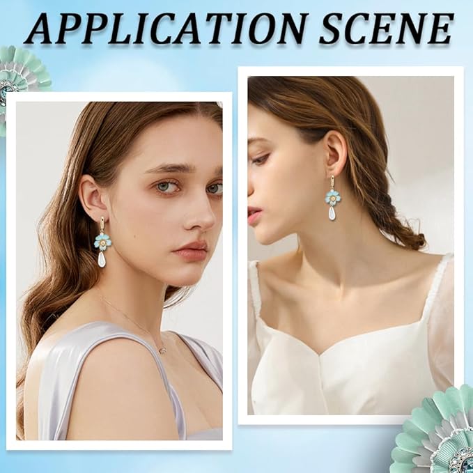 SUNNYCLUE 1 Box 200pcs Acrylic Flower Bead Caps Flower Shaped Bead Mini Light Sky Blue Transparent Floral Spacer 5-Petal Flowers Bead Bulk for Jewelry Making Necklace Bracelet Supplies Decoration