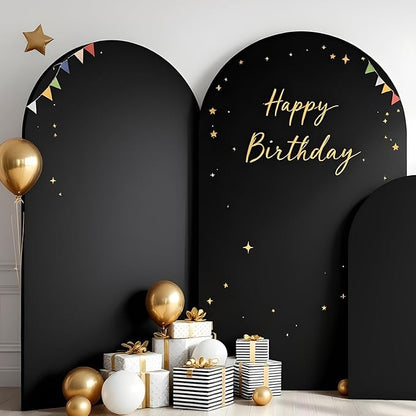 Metal Arch Backdrop Stand and Cover Set, 8FT, 6.6FT Party Backdrop, Easy to Assemble, Backdrop Stand for Parties, Birthday, Baby Shower