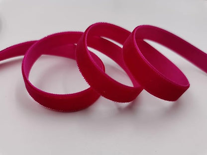 Nylon Single Face Velvet Ribbon,3/8 Inch X 25 Yards Spool (Shocking Pink)