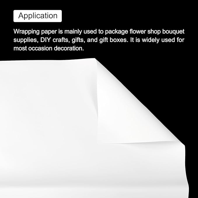 MECCANIXITY Pearlescent Film Flower Wrapping Paper 22.8x22.8 Inch Waterproof for DIY Crafts, Gift/Gift Box Packaging Cream White Pack of 10