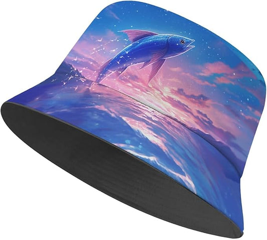 Bucket Hat for Women Men Unisex Sun Cap Packable Outdoor Fisherman Hat Headwear,Reversible Double-Side-Wear