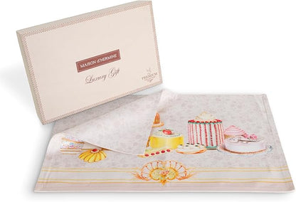 Maison d' Hermine Place Mats 100% Combed Cotton Premium (13 Inch x 19 Inch) Decorative Cloth Place Mat Washable Dinner Placemat, Dinner, Wedding & Dining, Pastries (Set of 4)