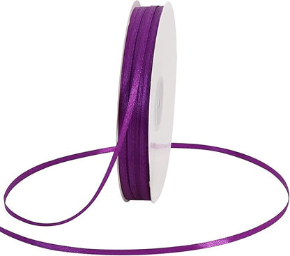 TONIFUL 1/8 Inch x 200 Yards Purple Thin Solid Satin Ribbon Giant Spool Double Face Ribbons for Crafts Hanging Tags Invitation Card Balloons Bouquet Hair Gift Wrapping Party Decoration