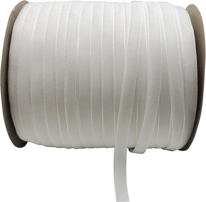 10 Yards White Velvet Ribbon Spool (White, 3/8")