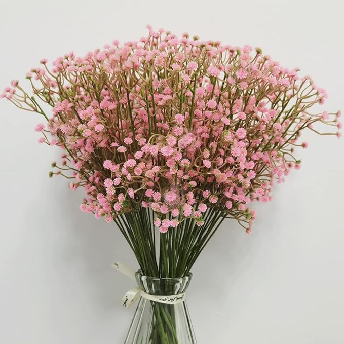 Bringsine Baby Breath Gypsophila Deco Pink Colour Artificial Flowers for Wedding 40 Pieces/lot