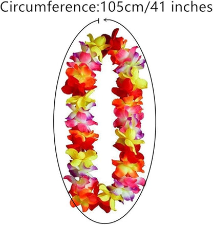 ALIMITOPIA Hawaiian Hula Leis Dance Wreath Garland Artificial Flowers Fabric Neck Loop for Luau Party Costumes (Multicolor;4pcs)