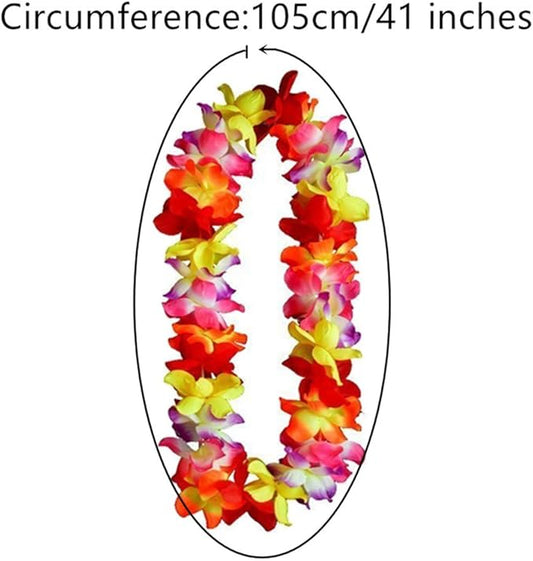 ALIMITOPIA Hawaiian Hula Leis Dance Wreath Garland Artificial Flowers Fabric Neck Loop for Luau Party Costumes (Multicolor;4pcs)