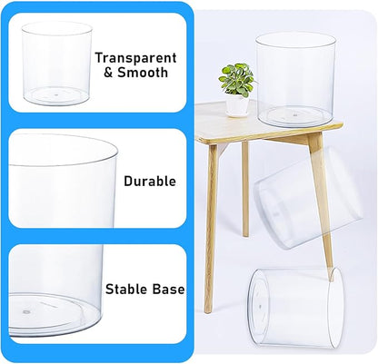 Clear Plastic Vase, Decorative Wide Flower Acrylic Cylinder Vase, Cylinder Vase Floral Container Round Plastic Vases for Home, Wedding Party, Decor, Centerpieces.7.9" x7.9