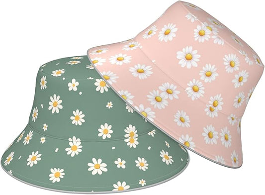 Bucket Hat Double-Side-Wear Reversible Sun Hat Beach Travel Hiking for Women Men