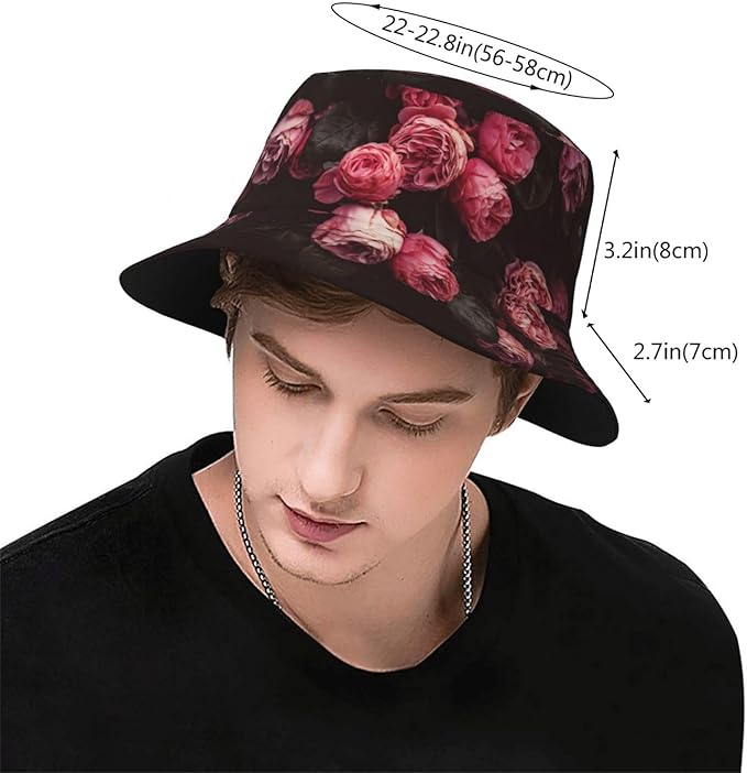 Rose Bucket Hat Womens Fisherman Hat Flower Sun Hats Cute Caps Rose Flower Hats for Women Outdoor