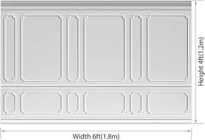 AOFOTO 6x4ft Room Photo Backdrop White Living Room French Classic Frame Wall Photography Background Office Video Conference Meeting Background Adult Children Portrait Photoshoot Backdrop