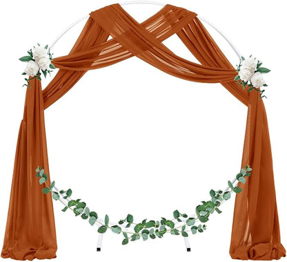 Socomi Wedding Arch Draping Fabric 1 Panel 29" x 19Ft Terracotta Sheer Chiffon Curtain Drapes 6 Yards for Wedding Ceremony Birthday Party Decoration