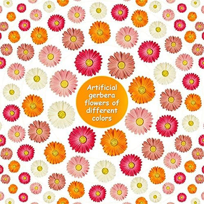 WILLBOND 18 Pieces Artificial Gerbera Daisies Flowers Fake Daisy Faux Boho Daisy Flowers Bouquet 15 in for Boho Birthday Decorations Wedding Home Decor (White,Pink,Yellow,Orange,Rose,Coral)