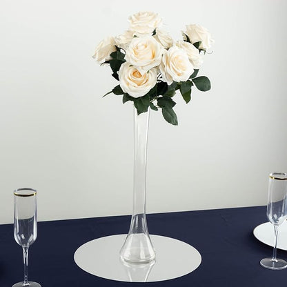 Efavormart 6 Pack Clear Heavy Duty Eiffel Tower Glass Vases with Round Base, Tall Skinny Flower Bud Vase Centerpieces - 16"
