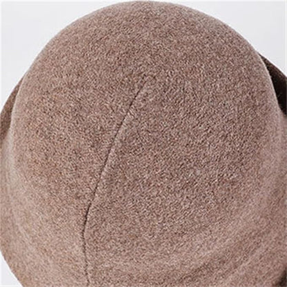 Women Warm Vintage Bucket Hats Fashion Fedora Cloche Cap Classic Felt Bowler Hat Outdoor Fall Winter