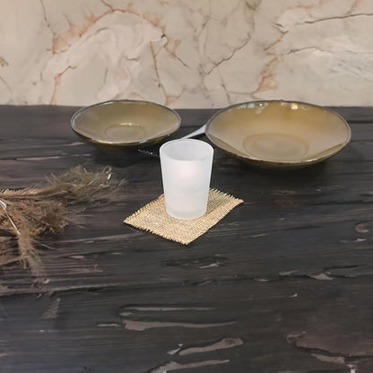 WGV Frosted Tea Light Votive Candle Holder 2.2x2.75, Tiny Utility Cylinder Glass Vase, Small Planter Terrarium for Home Accent Decor, 6 Pieces
