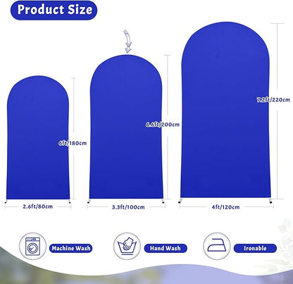 6.6FT Royal Blue Arch Backdrop Cover - Polyester Fitted Wedding Arch Stand Covers Round Top Chiara Arch Backdrop Cover for Birthday Party Banquet Photo Background Decoration