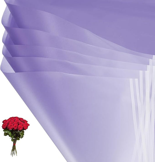 PATIKIL Flower Gift Wrapping Paper, 20 Sheets Waterproof Bouquet Paper Wrap Florist Supplies Packaging Floral Papers for Wedding DIY Craft Valentine Mother's Day, Purple