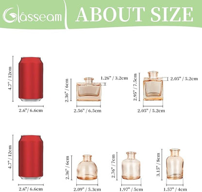 Glasseam Champagne Glass Bud Vase: Mini Small Vases for Centerpieces Cute Flower Vase Set of 5 Tiny Vases for Flowers Decorative Centerpiece for Table Decor Wedding Party Dining Room Decoration